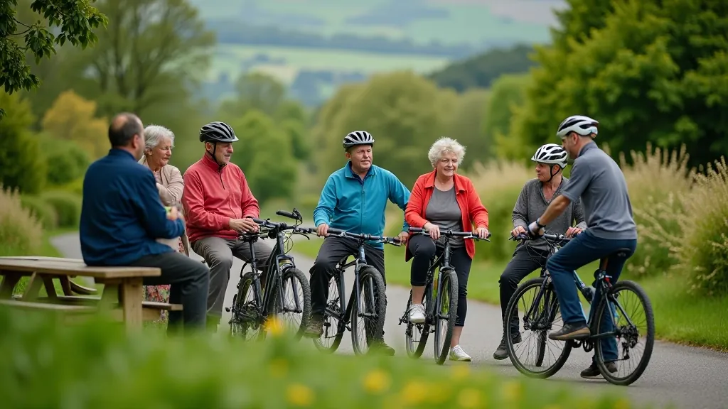 Community cycling group gathering